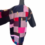 Artisan Black Coat – “Patchwork Faces” - Image 2