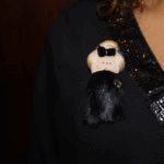 9 cm_PAF Doll Brooch – Glamorous Black Elegance - Image 2