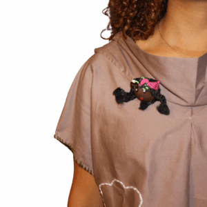 5 cm_PAF Doll Brooch – Braided Beauty - Image 4