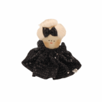 9 cm_PAF Doll Brooch – Black Disco Dress