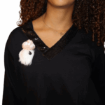 7 cm_PAF Doll Brooch – Glamorous White Elegance - Image 2