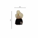 4 cm_PAF Doll Brooch – Black Fur Dress - Image 2
